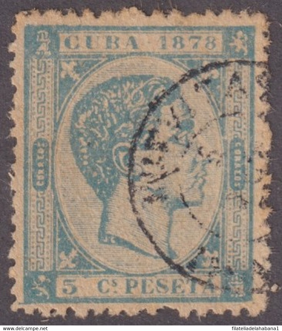 1878-191 CUBA ESPAÑA SPAIN ANTILLAS 1878 ALFONSO XII 5c PHILATELIC FORGERY CANCEL. - Prefilatelia