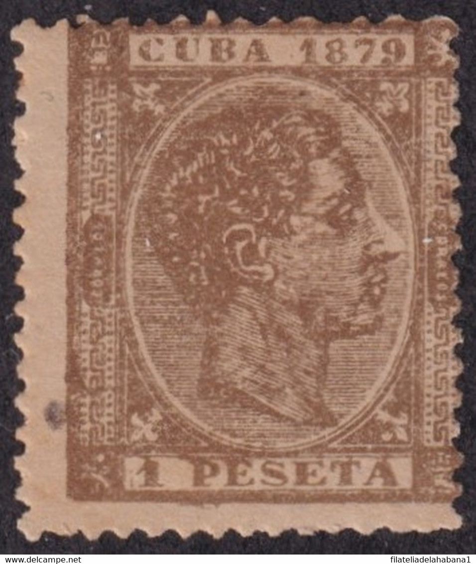 1879-159 CUBA ESPAÑA SPAIN ANTILLAS 1879 ALFONSO XII 1 Pta PHILATELIC FORGERY. - Voorfilatelie