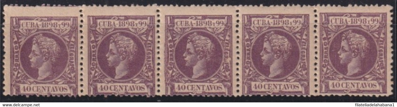 1898-343 CUBA ESPAÑA SPAIN ANTILLAS 1898 ALFONSO XIII 40c TRYP 5 ORIGINAL GUM. - Voorfilatelie