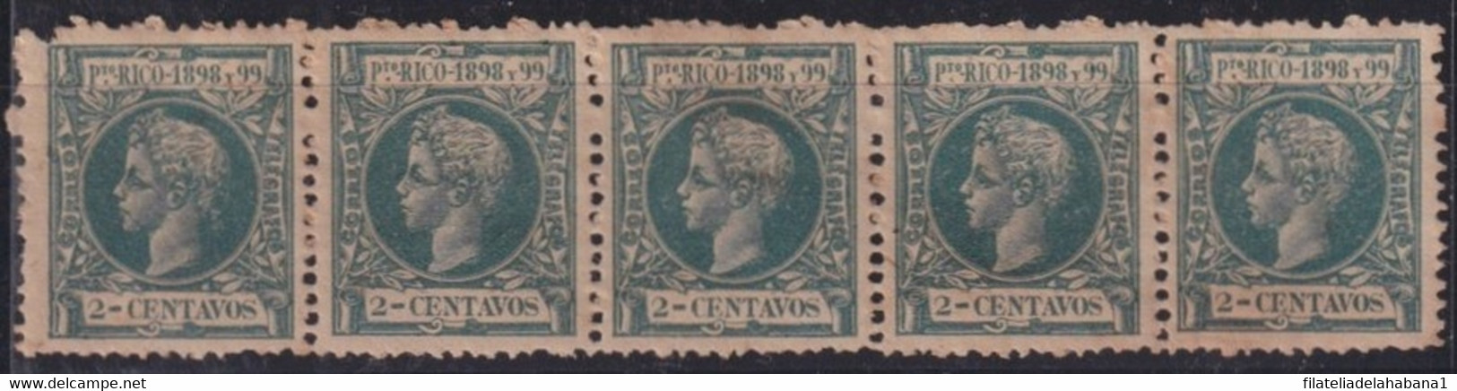 1898-344 CUBA ESPAÑA SPAIN ANTILLAS 1898 ALFONSO XIII 2c TRYP 5 ORIGINAL GUM. - Préphilatélie