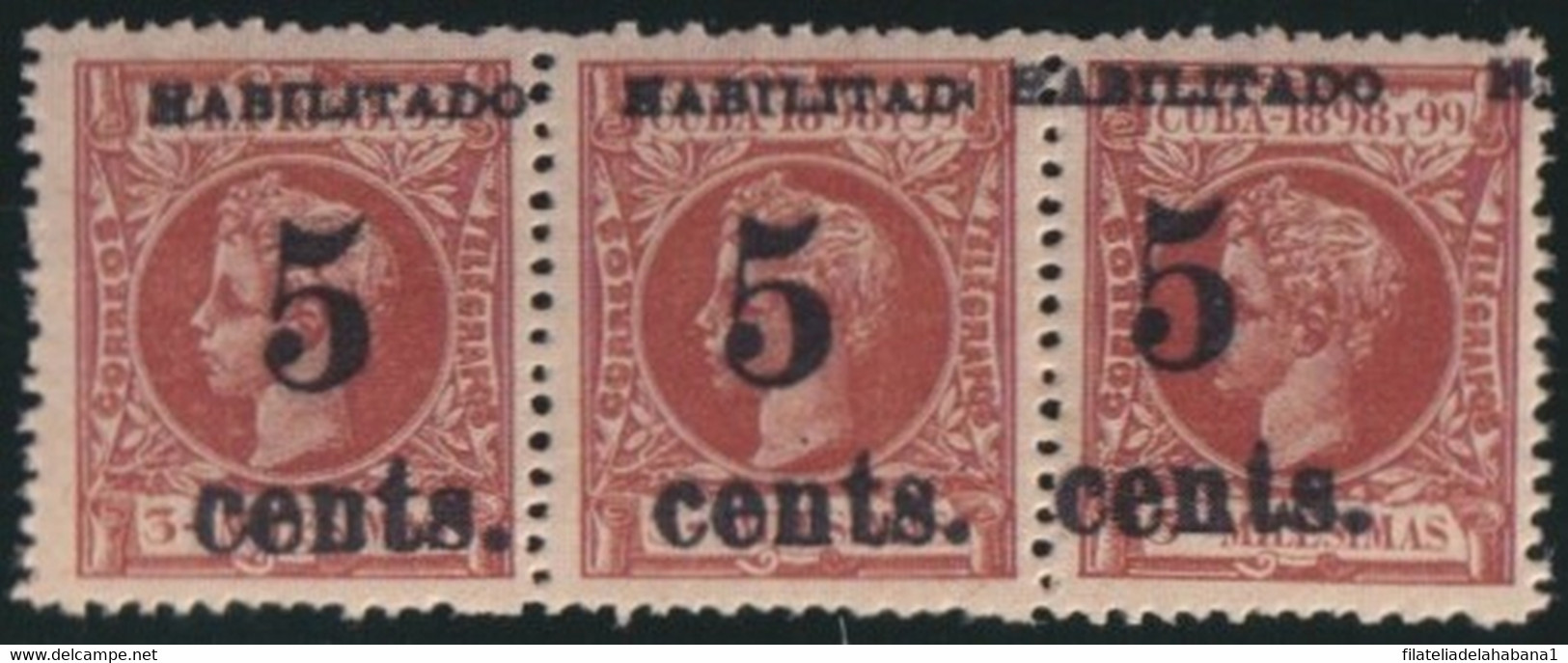 1899-496 CUBA US OCCUPATION 1899 PUERTO PRINCIPE 5c. S. 5ml FORGERY TRYP. PARA ESTUDIO. - Nuevos