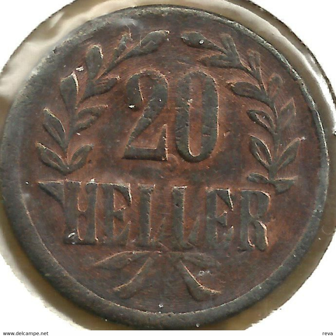 GERMANY DEUTSCH-OSTAFRIKANISCHE 20 HELLER WREATH FRONT & MOTIF BACK DATED 1916 EF KM15a READ DESCRIPTION CAREFULLY !!! - Deutsch-Ostafrikanische Bank