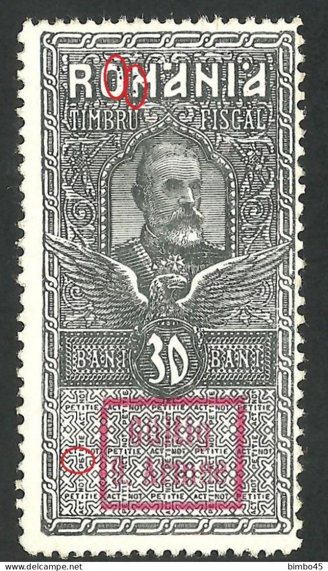 Error Romania 1917  MNH -- Revenue Stamp / German Occupation / Gultig 9 Armee - Fiscale Zegels
