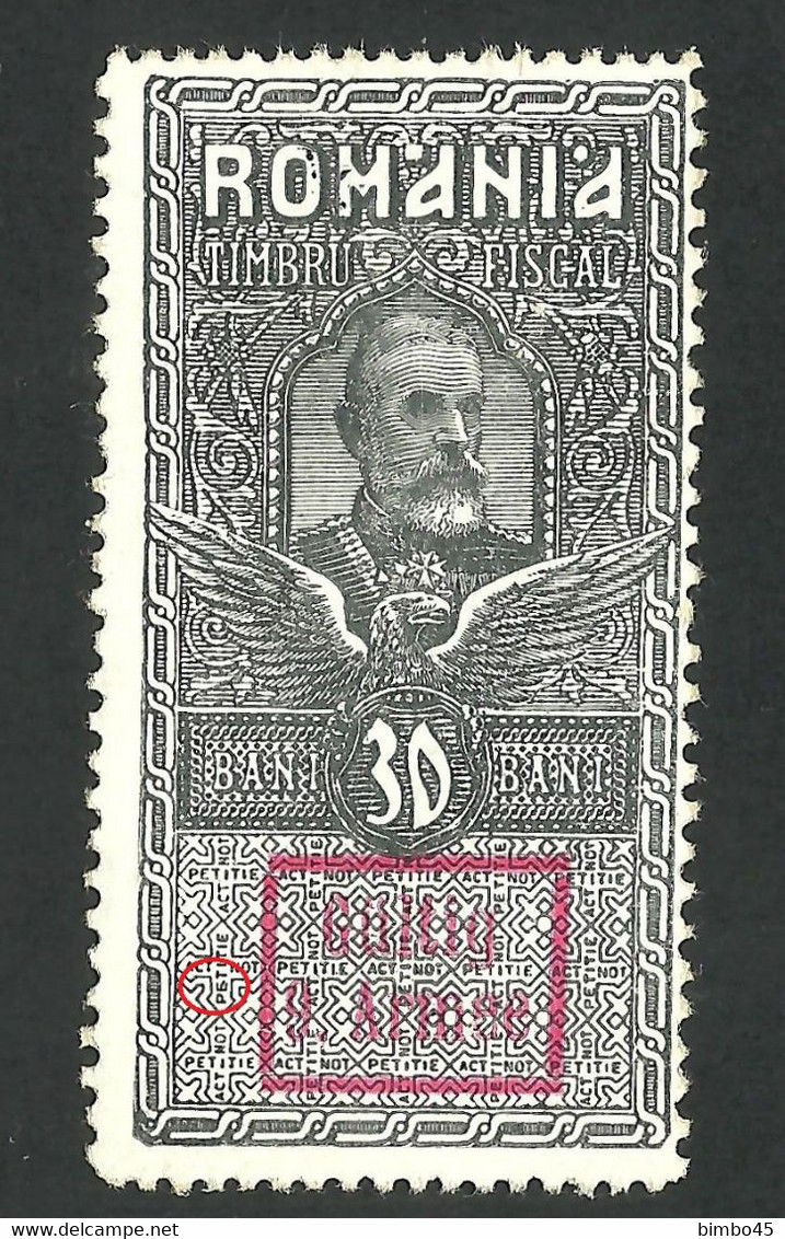 Error Romania 1917  MNH -- Revenue Stamp / German Occupation / Gultig 9 Armee - Fiscales