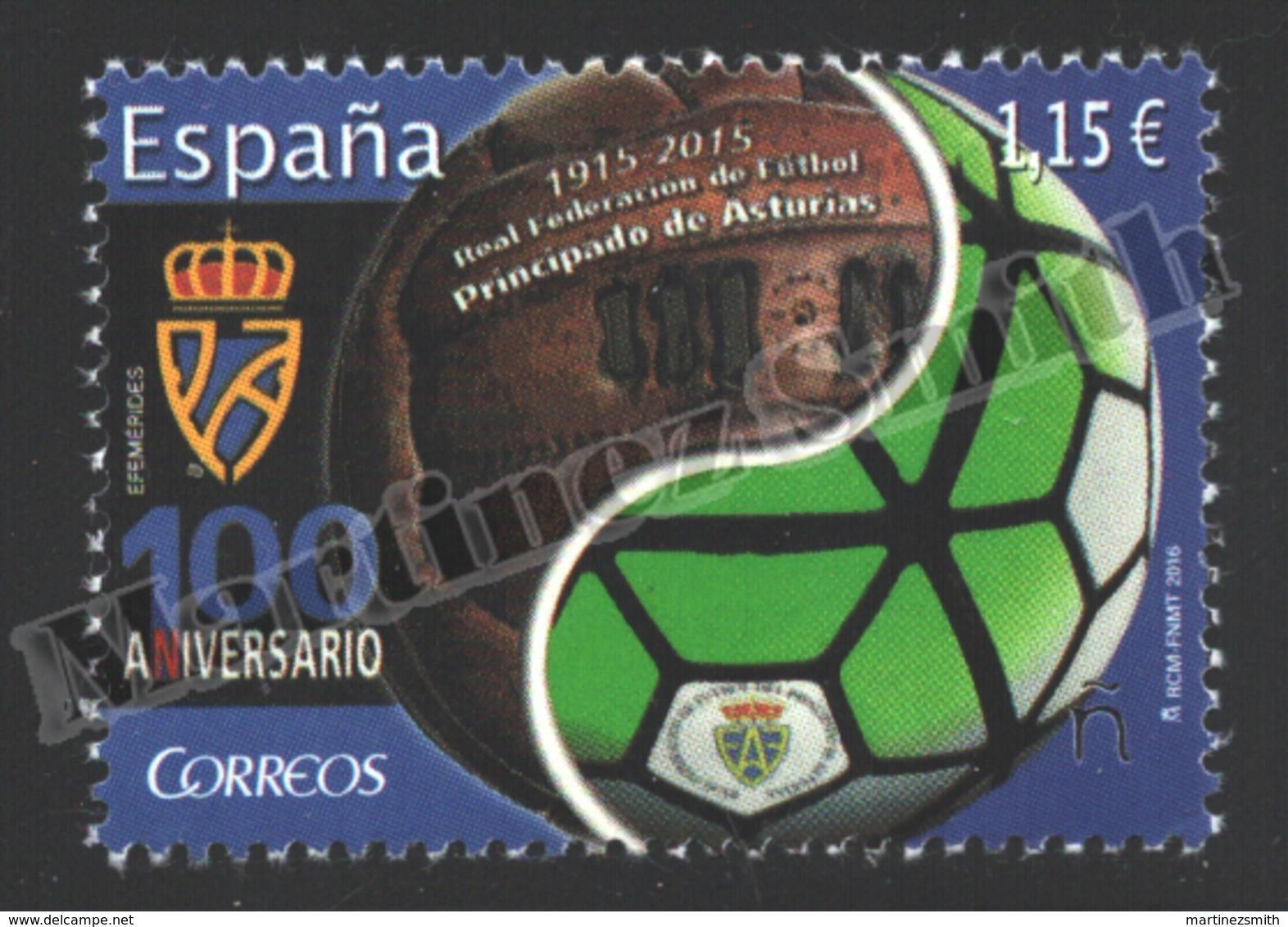 Spain - Espagne 2016 Yvert 4774, Centenary Of The Royal Football Federation Of The Principality Of Asturias - MNH - Unused Stamps