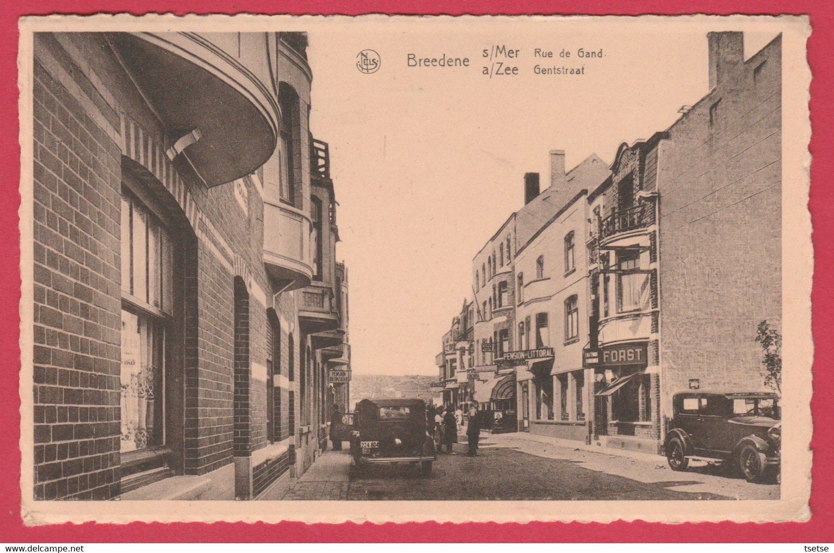 Bredene - Gentstraat / Rue De Gand - Oldtimer  - 1951 ( Verso Zien ) - Bredene