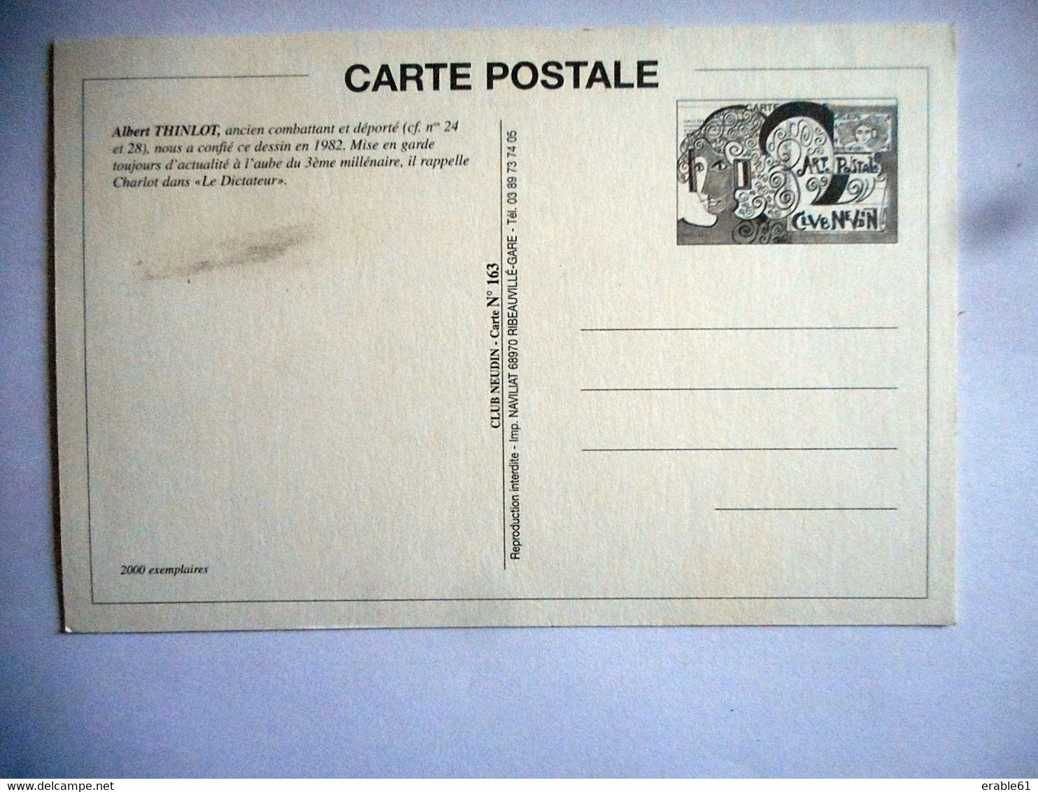 CPM ALBERT THINLOT RENOUVEAU VOUS N AVEZ RIEN COMPRIS 1939 C ETAIT POUR RIRE !! - Thinlot, Albert