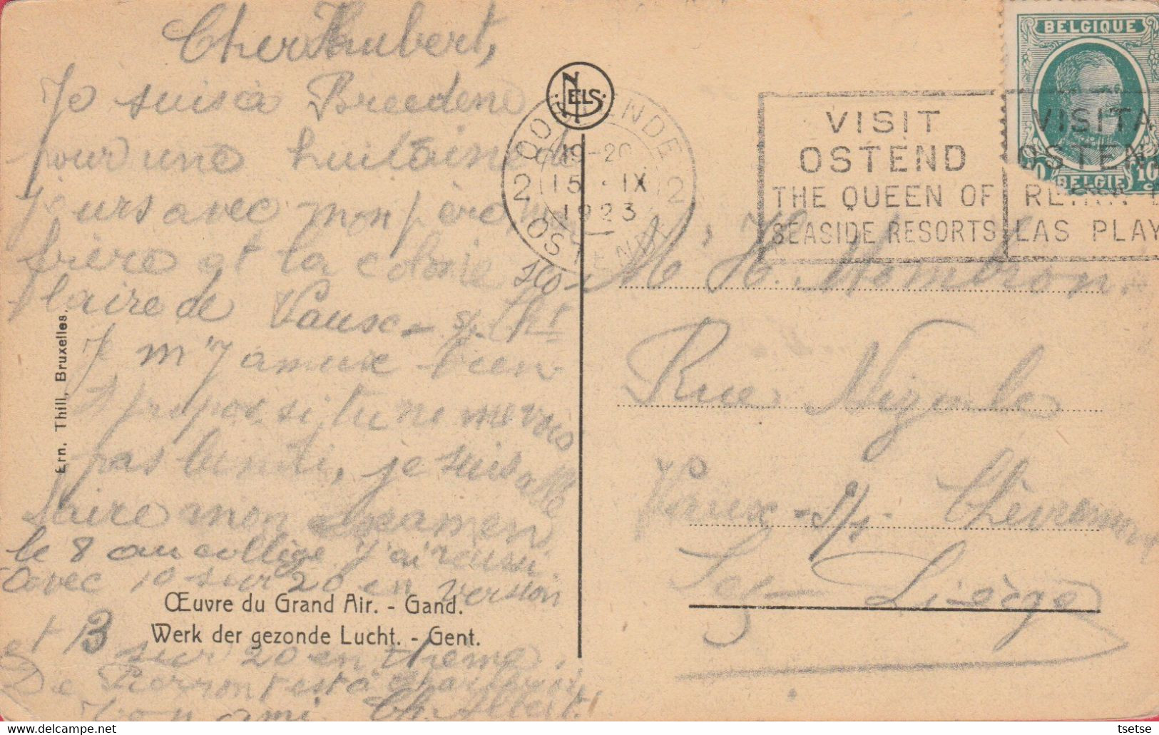 Bredene - Op Het Strand , Kinderen ... Geanimeerd -  1923 ( Verso Zien ) - Bredene