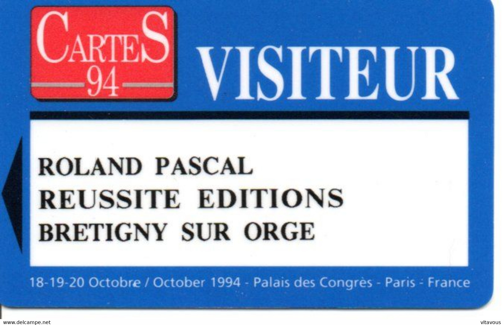 Carte Salon CarteS 94  France Paris Card  Karte TBE (salon 86) - Cartes De Salon Et Démonstration