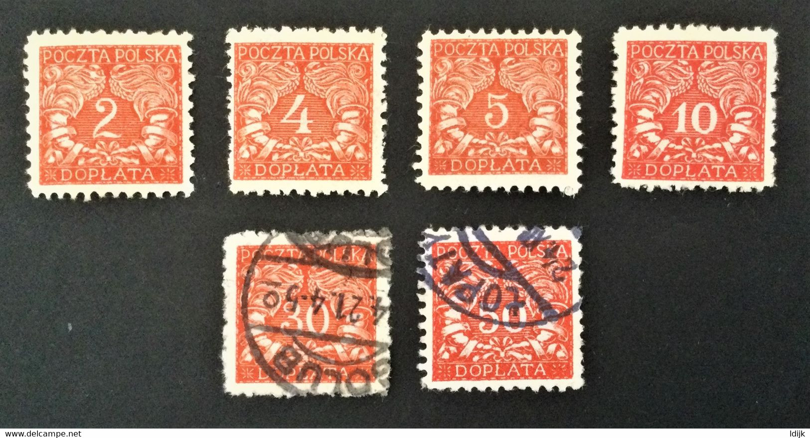 1919 Portomarken Mi. 22*), 23*), 24*), 25*), 27, 28 - Postage Due