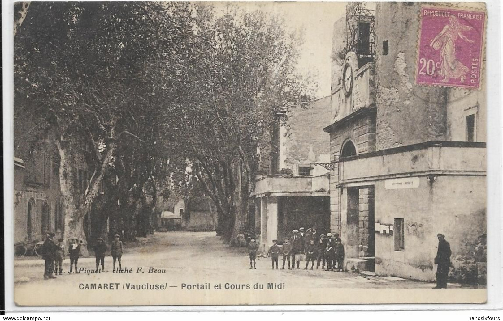 D 84.CAMARET SUR AIGUES.  PORTAIL ET COURS DU MIDI CARTE ECRITE - Camaret Sur Aigues