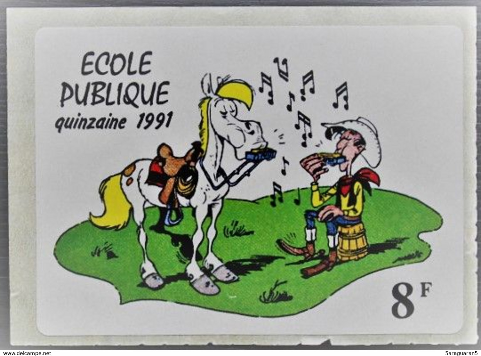 AUTOCOLLANT LUCKY LUKE - Quinzaine De L'école Publique 8F - 1991 - Zelfklevers