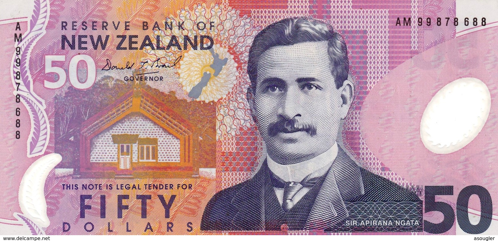 NEW ZEALAND 50 DOLLARS ND 1999 AU P-188a (free Shipping Via Registered Air Mail) - Nueva Zelandía