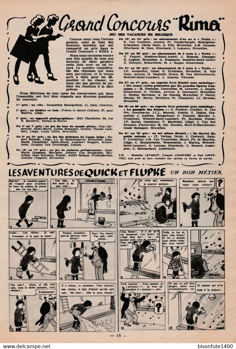 TINTIN - Hergé : Les Aventures De Quick Et Flupke En Noir Et Blanc Datant De 1948 Et Paru Dans Le Journal TINTIN. - Quick Et Flupke