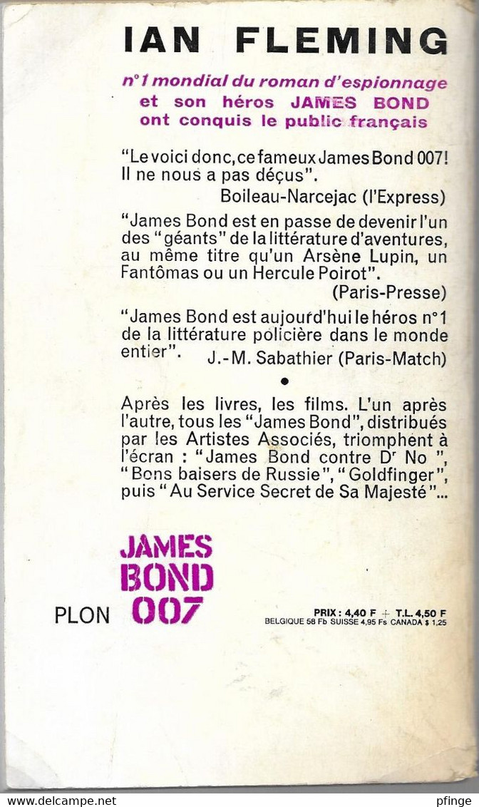 Vivre Et Laisser Mourir - James Bond 007 Par Ian Fleming - Plon