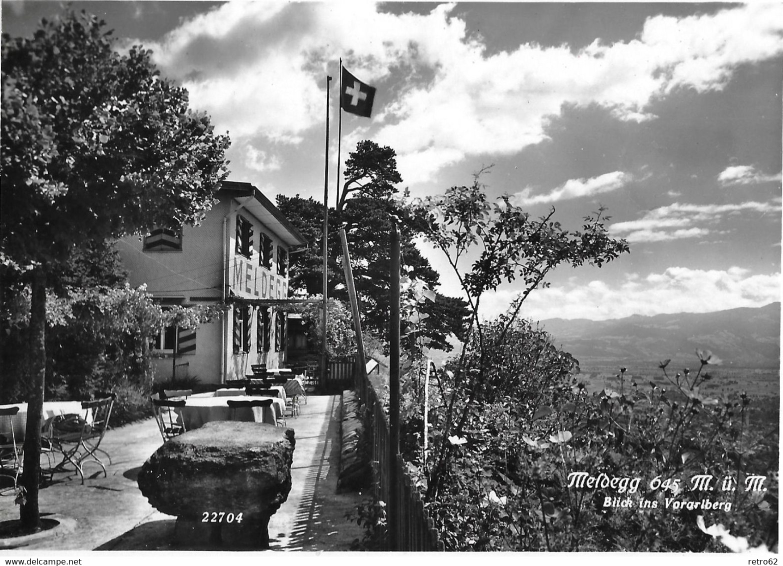 WALZENHAUSEN → Gasthaus Meldegg Mit Blick In Den Vorarlberg Anno 1946     ►mit Gasthaus Stempel) - Walzenhausen