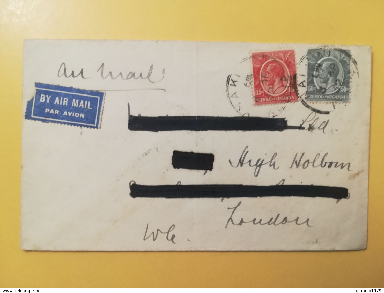 1932 BUSTA  AIR MAIL COVER KENYA UGANDA BOLLO RE GIORGIO V KING GEORGE OBLITERE' NAIROBI - Kenya & Uganda