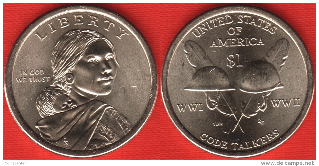 USA 1 Dollar 2016 D Mint "Native American - Code Talkers From WW I & WW II" UNC - 2000-…: Sacagawea