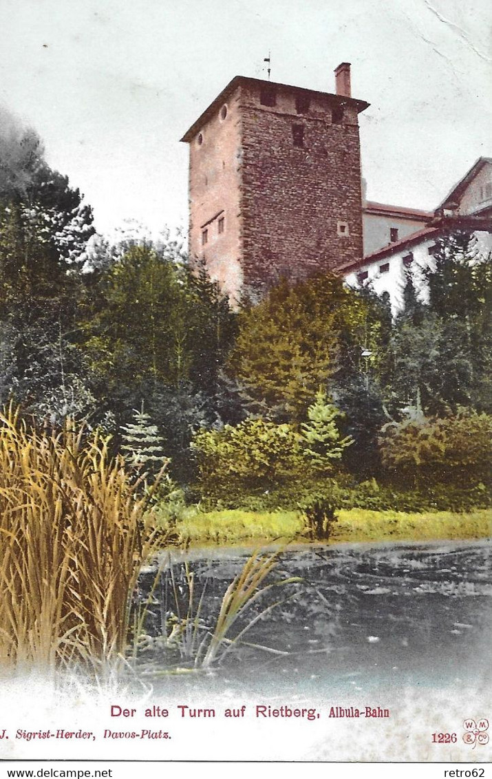 DOMLESCHG → Der Alte Turm Auf Riedberg (Albula-Bahn) Anno 1914 - Domleschg