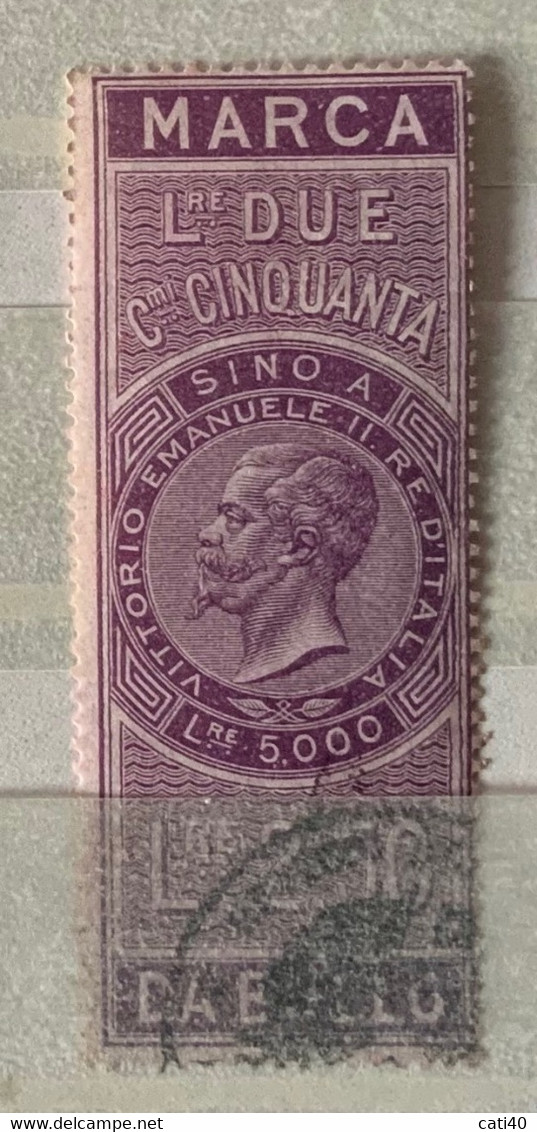 MARCHE DA BOLLO PER CAMBIALI 1863 - LIRE 2,50 - Fiscali