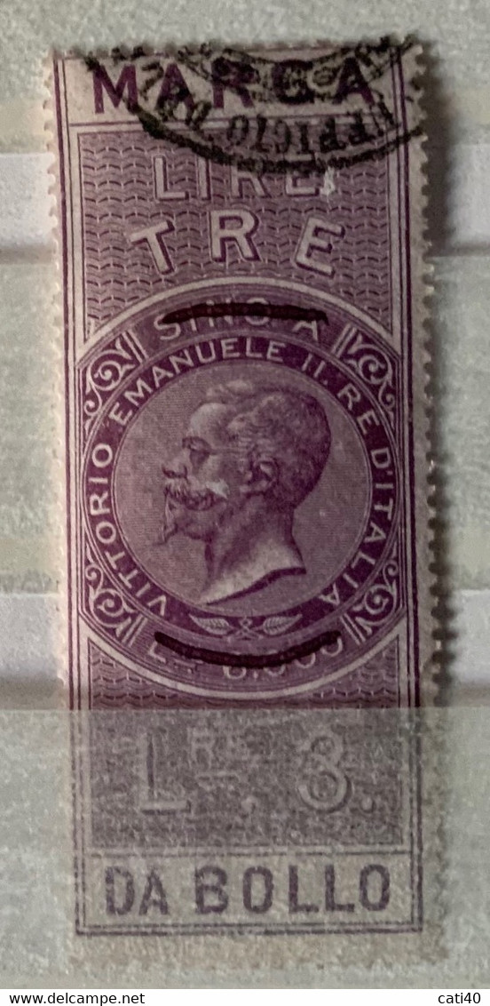 MARCHE DA BOLLO PER CAMBIALI 1866 - LIRE 3 - Revenue Stamps