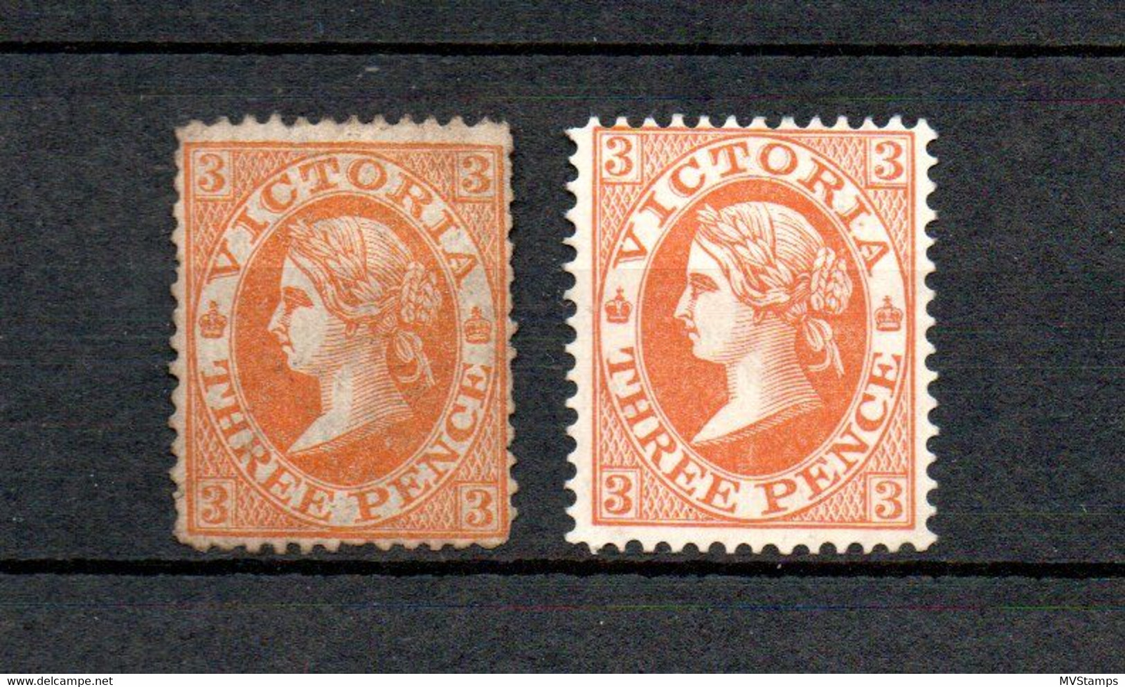 Victoria 1901/05 Old Def.stamps (Michel 136 And 150) Unused (no Gum) - Nuevos