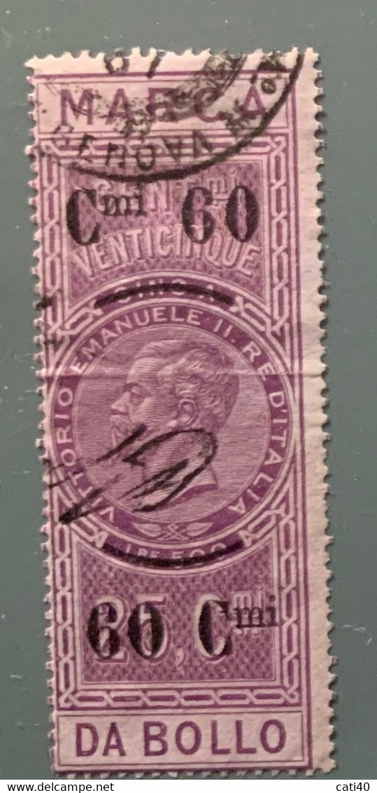 MARCHE DA BOLLO PER CAMBIALI 1866 - CENT.60 /25 - Fiscale Zegels