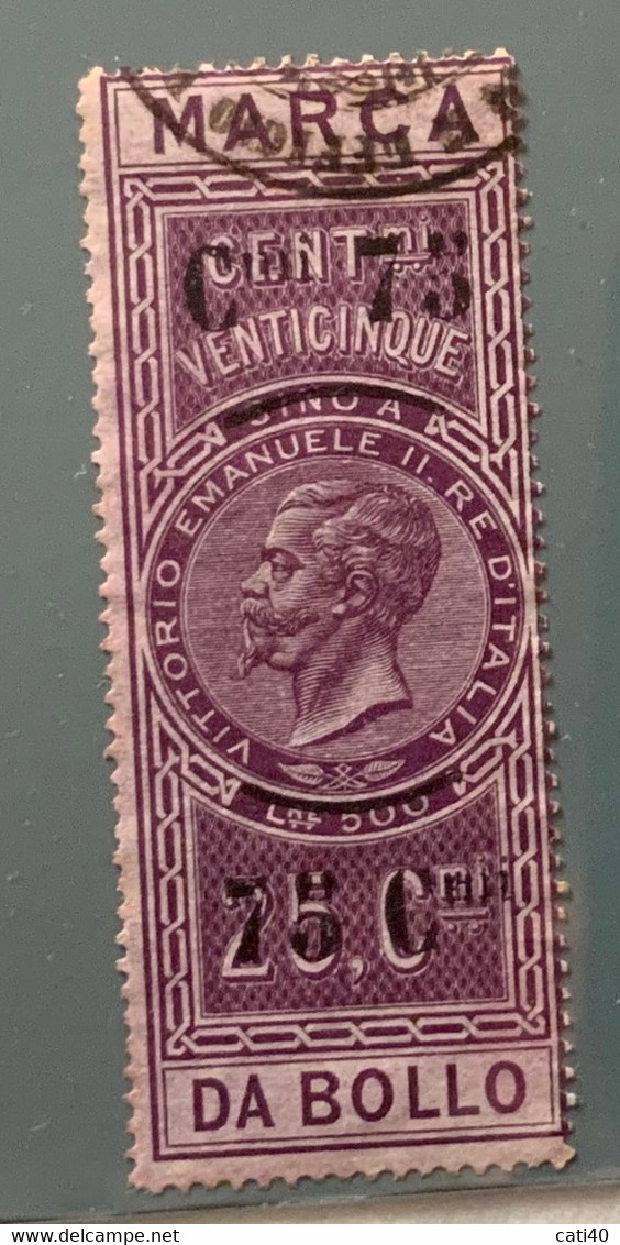 MARCHE DA BOLLO PER CAMBIALI 1866 - CENT.75/25 - Fiscale Zegels