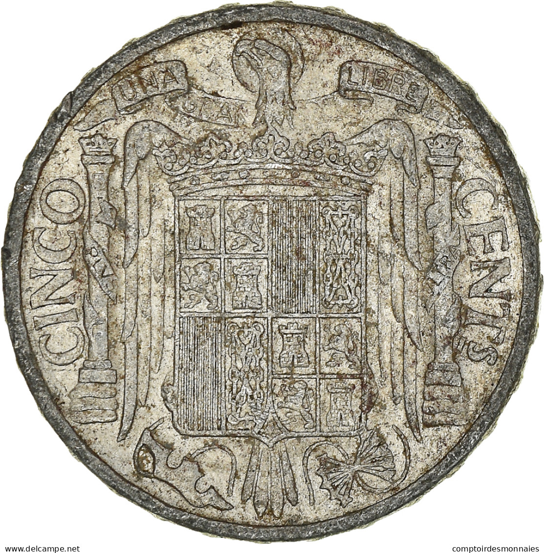 Monnaie, Espagne, 5 Centimos, 1945 - 5 Céntimos