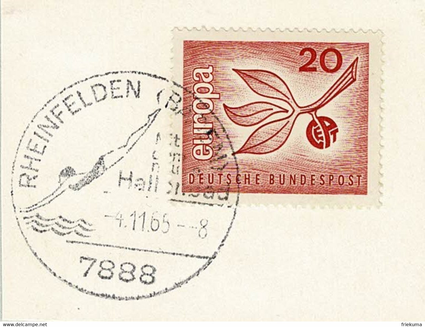 Deutsche Bundespost 1965, Ortswerbestempel Rheinfelden Hallenbad - Plongeon