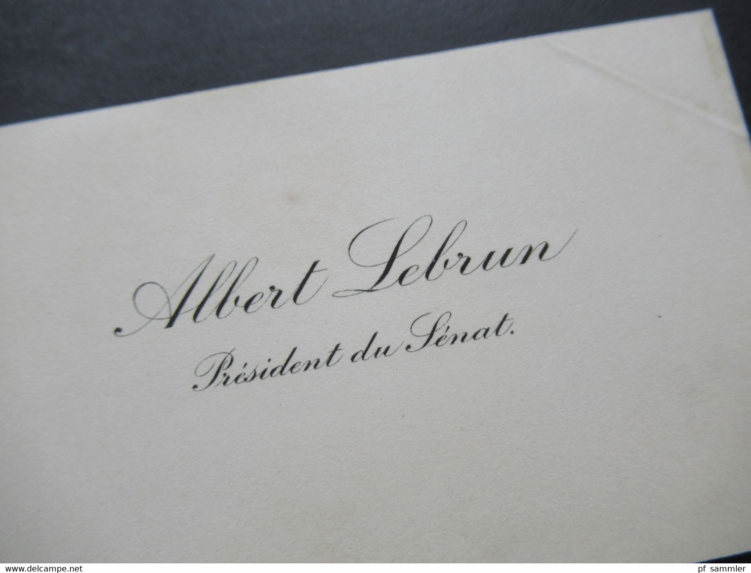 Frankreich Alte Originale Visitenkarte Albert Lebrun President Du Senat Präsident Der Dritten Republik 1932 Bis 1940 - Cartes De Visite
