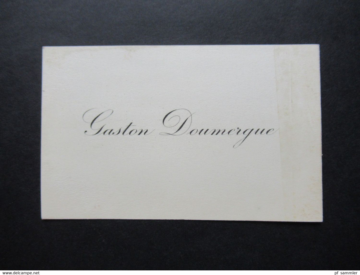 Frankreich Alte Originale Visitenkarte Gaston Doumergue Präsident Der Dritten Republik. - Tarjetas De Visita