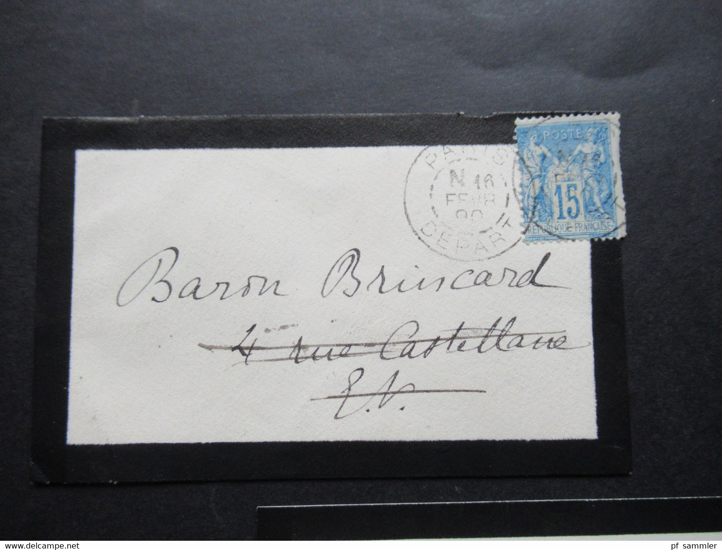 Frankreich 1890 Alte Originale Eigenhändige Visitenkarte Louis Philippe Robert D’Orléans Duc D’Orléans Mit Briefumschlag - Tarjetas De Visita
