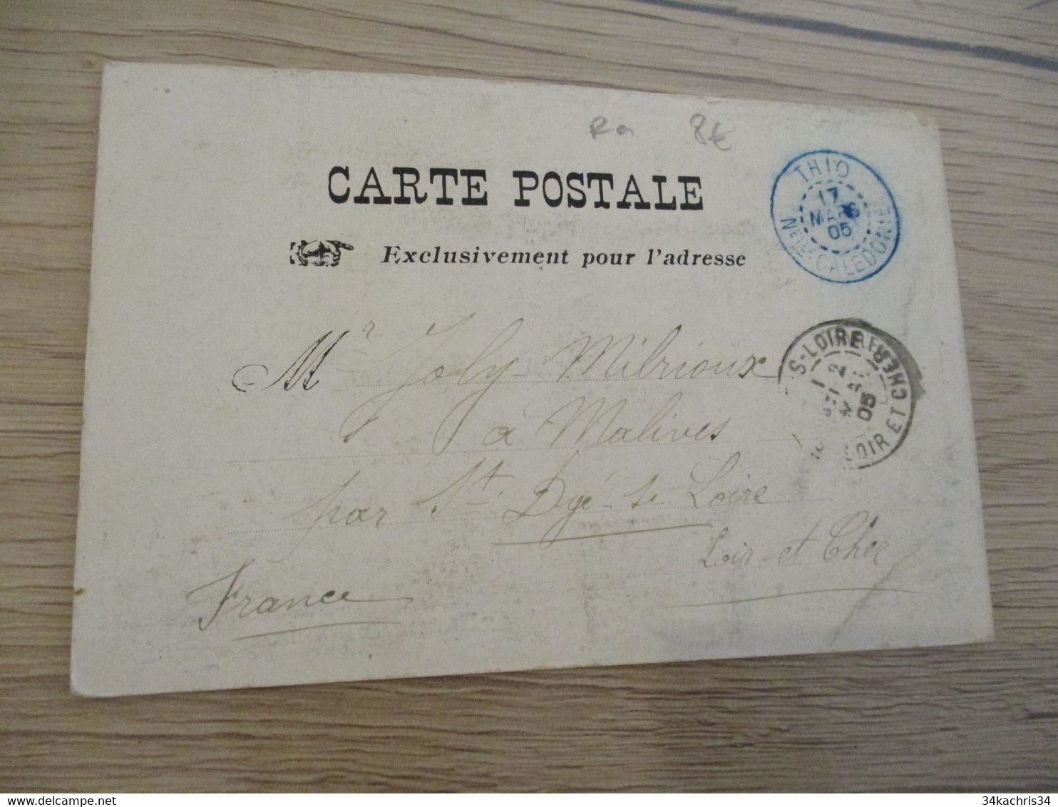 CPA  Nouvelle Calédonie Départ Pour La Pêche Cachet Bleu Perlé Thio 1905 - Nouvelle Calédonie