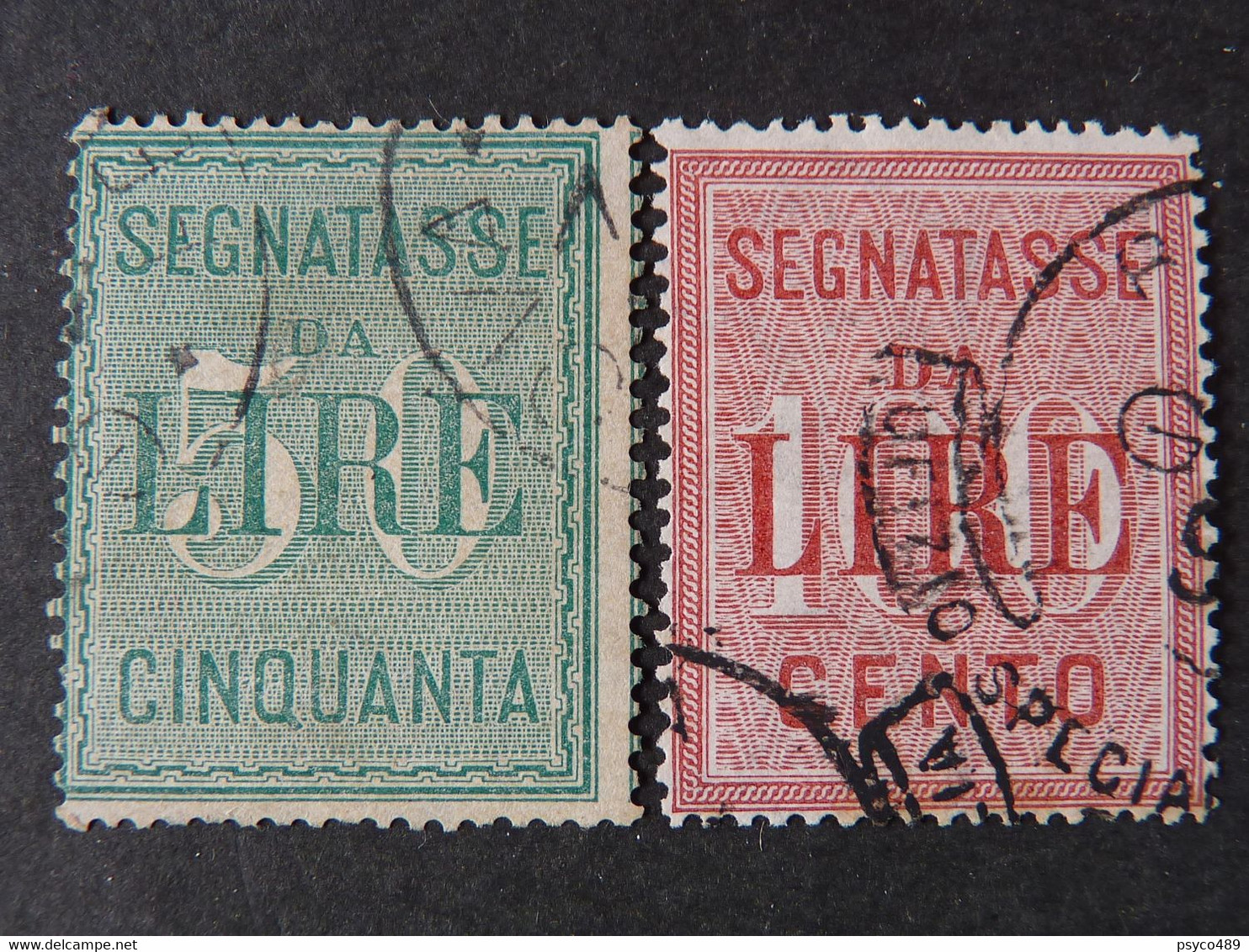 ITALIA Regno Segnatasse -1884- "Cifra Bianca" Cpl. 2 Val. US° (descrizione) - Strafport