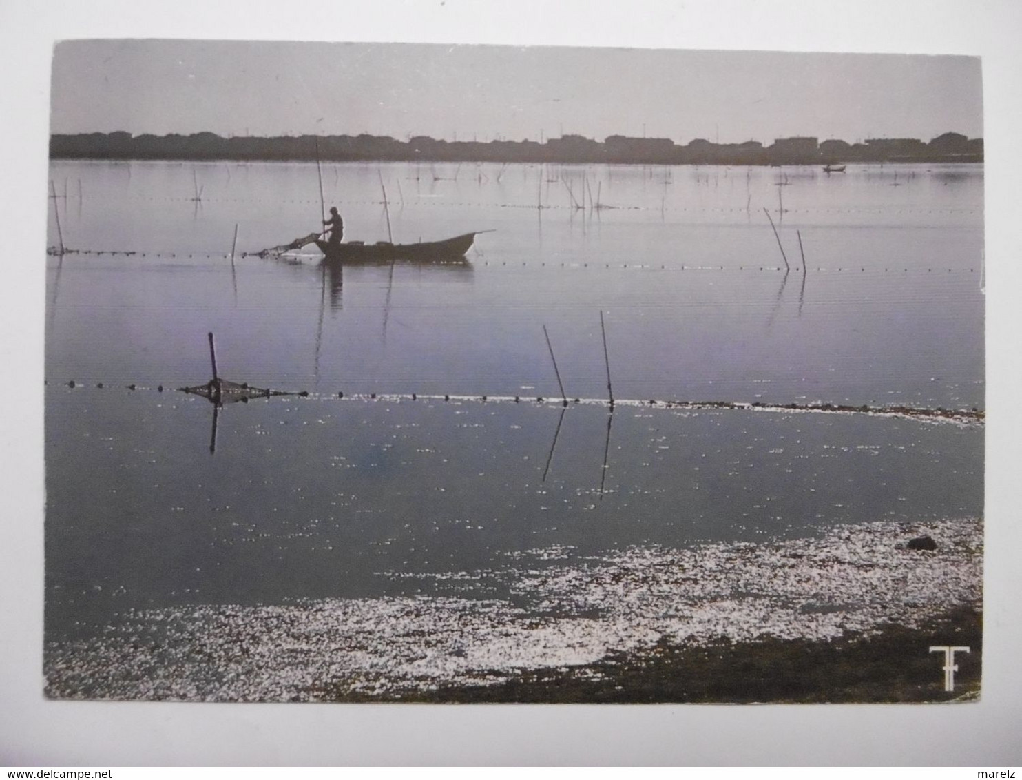 MAUGUIO Etang De L'or Ou Etang De Maugio - Scène De Pêche, Pêcheur Au Filet Dans Son Bateau Barque - Mauguio