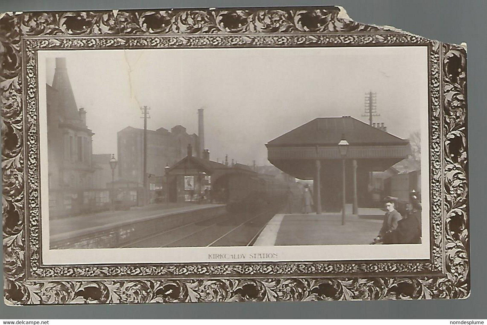 59109 ) Scotland Kirkcaldy Station Railroad Real Photo Postcard RPPC Tear On Upper Right Corner - Fife