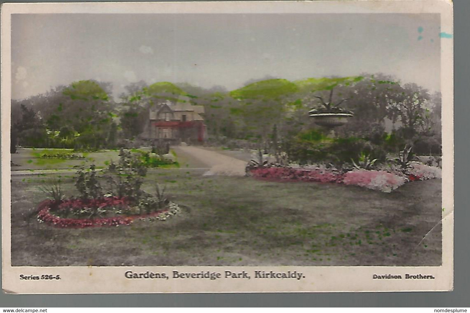 59110 ) Scotland Kirkcaldy Gardens Beveridge Park  Real Photo Postcard RPPC Coloured Tinted - Fife