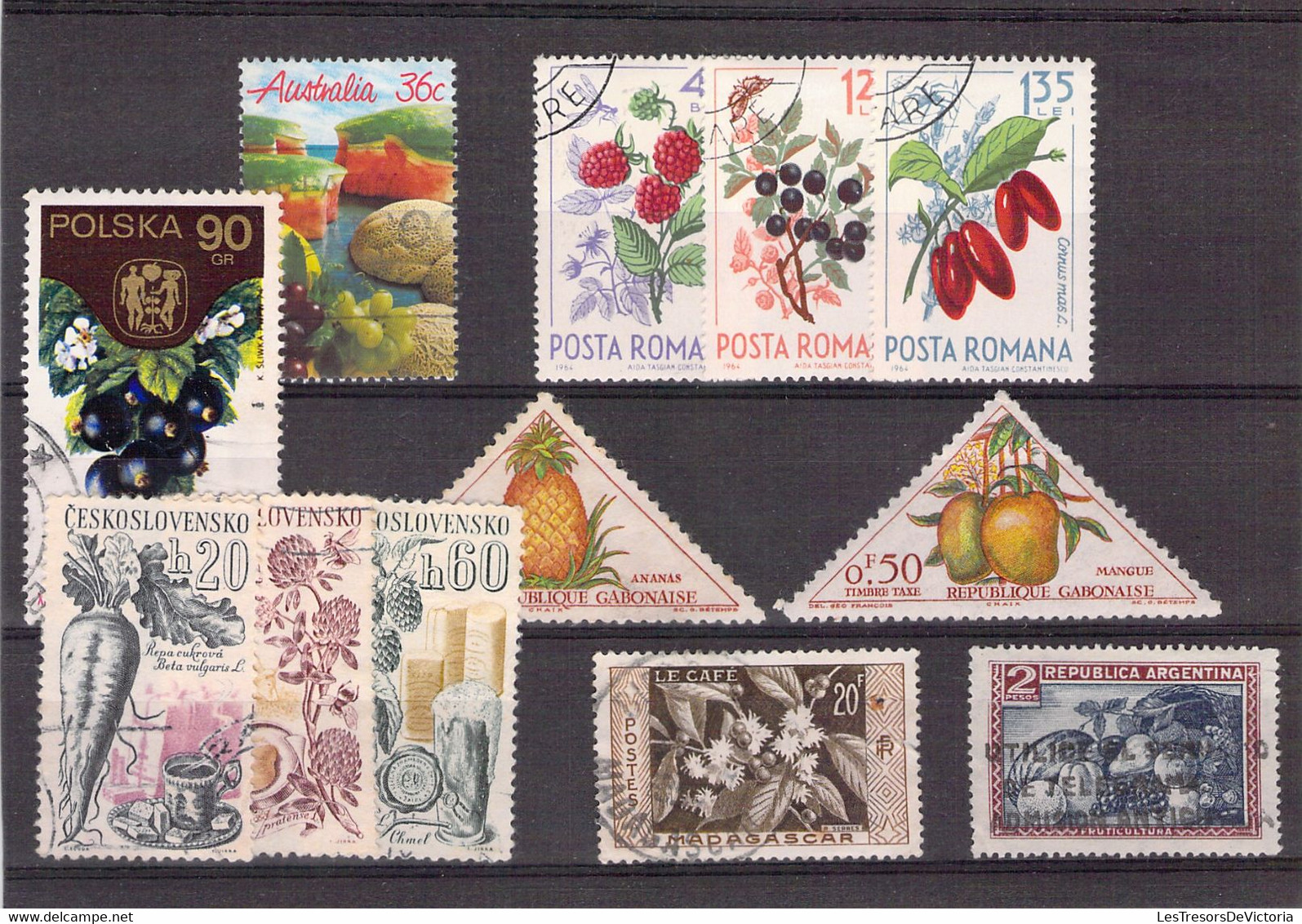 Lot De Timbres Thème Fruit - Timbres Australiens , Polonais , Italien , Argentin , Etc. - Fruits