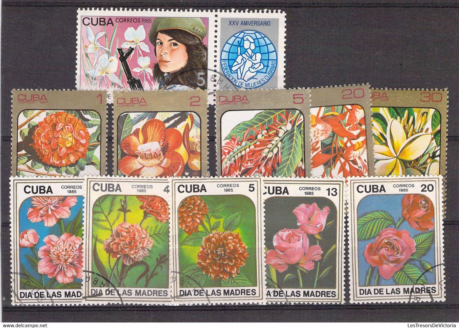 Lot De Timbres Thème Fleurs - Roses - S Tomé E Principe - Cuba - Turquie Etc. - Rose