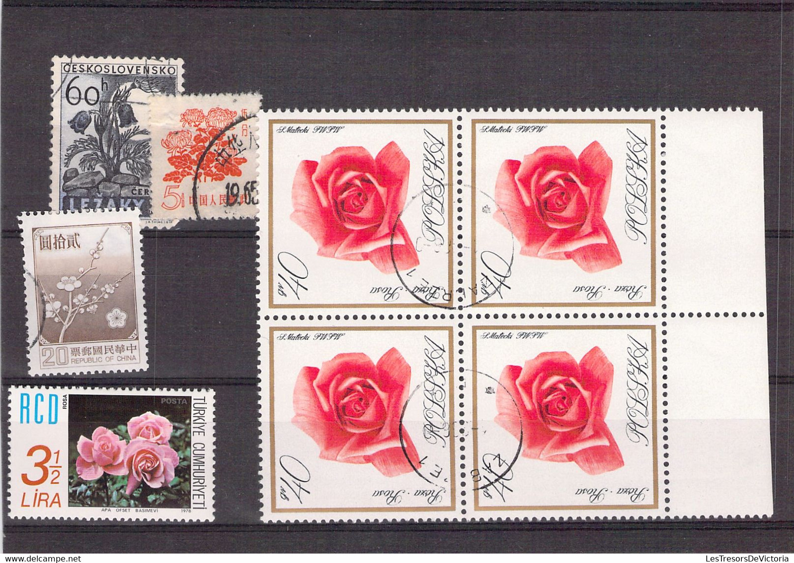 Lot De Timbres Thème Fleurs - Roses - S Tomé E Principe - Cuba - Turquie Etc. - Rosas