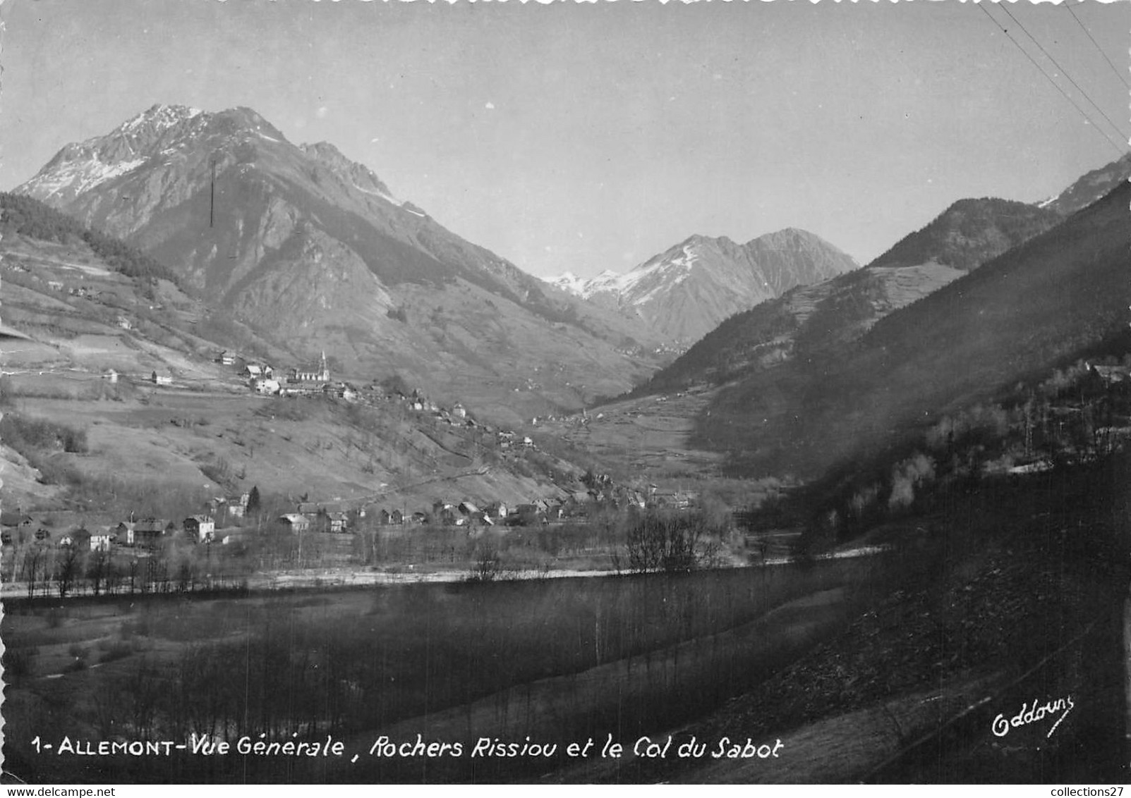 38-ALLEMONT-VUE GÉNÉRALE ROCHERS RISSIOU ET LE COL DU SABOT - Allemont