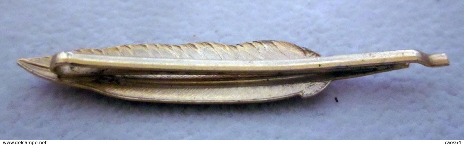 Piuma Fermaglio Fermacapelli Bigiotteria Vintage Metal L 4,5 Cm - Altri & Non Classificati