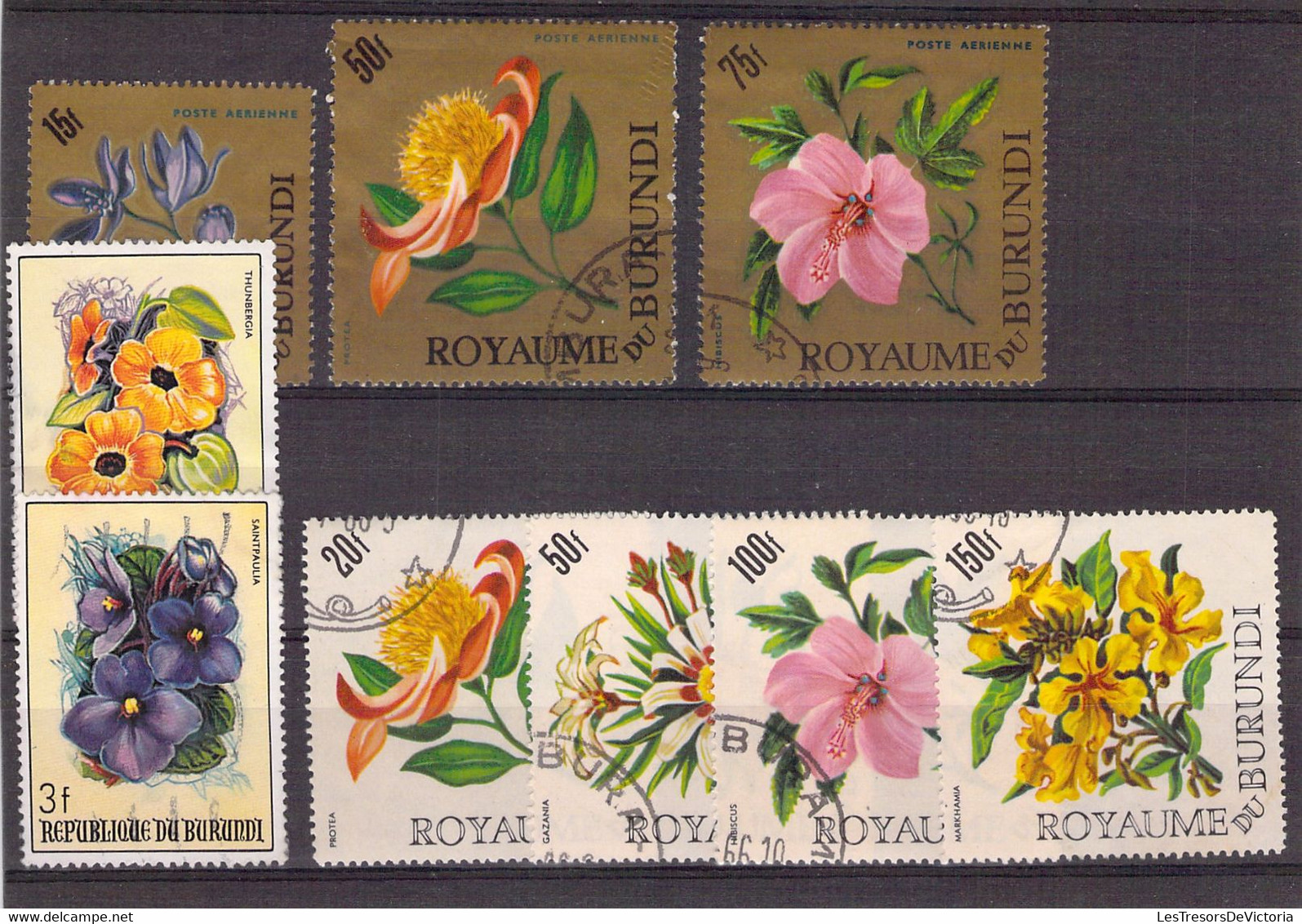 Lot De Timbres Thème Fleurs -  Pologne - Royaume Du Burrundi - Argentine Etc. - Other & Unclassified