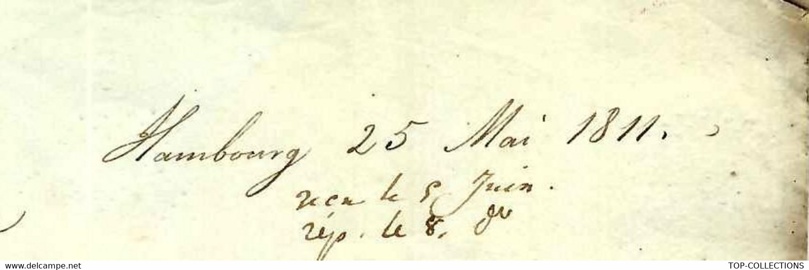 JUDAICA 1811 Hambourg Ville Hanséatique Rücker & Westhalen => Le Havre Foache Armateur PRET SUCRERIE EICHHOFF - Historische Dokumente