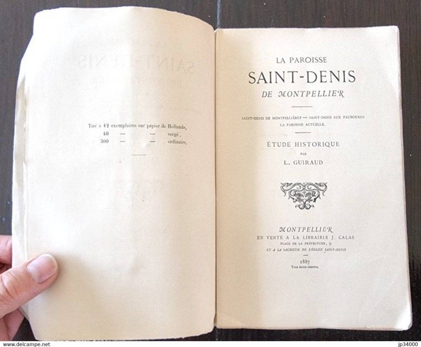 LA PAROISSE SAINT-DENIS DE MONTPELLIER Par L. Guiraud (1887) Grand Plan Dépliable - Languedoc-Roussillon