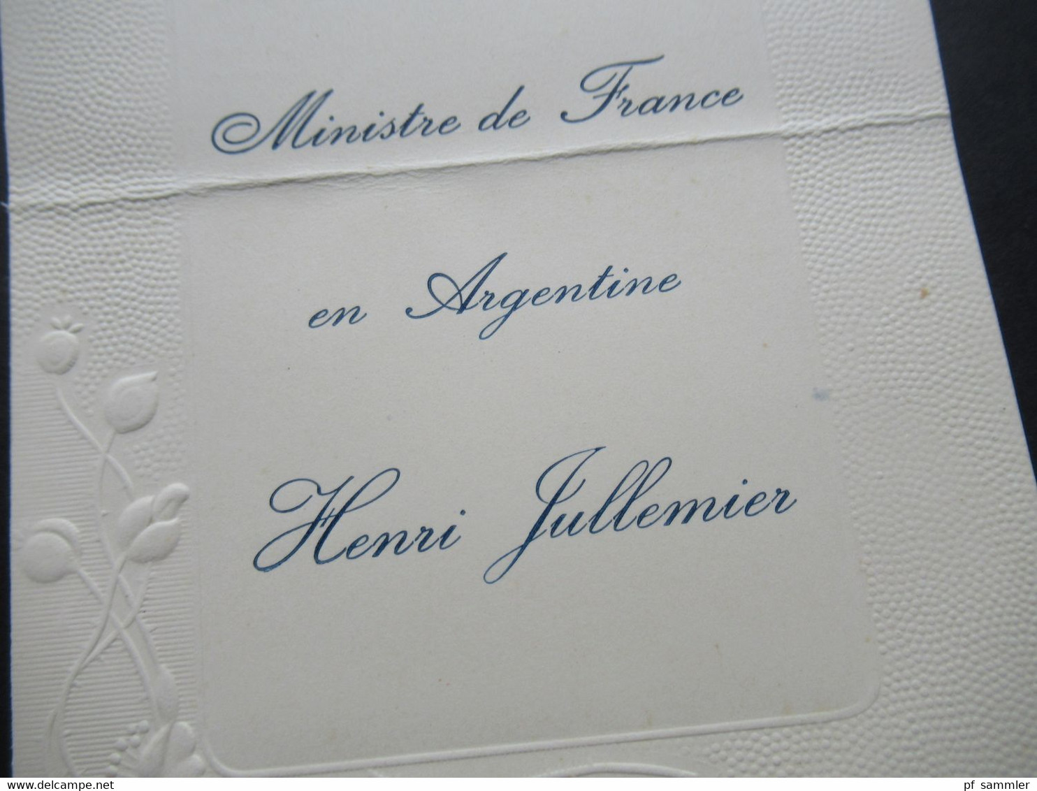 Dekorative Einladungskarte A Monsieur Le Ministre De France En Argentine Henri Jullemier / Symph. Calife De Bagdad - Historical Documents