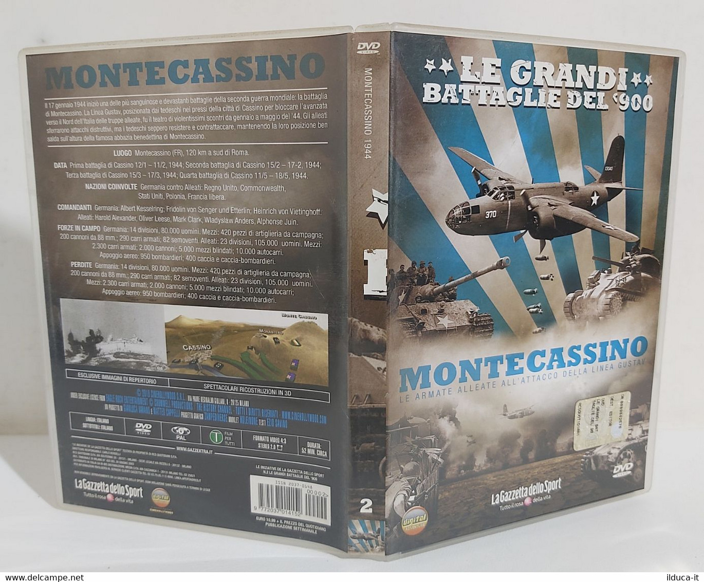 I104030 DVD - Le Grandi Battaglie Del '900 - Montecassino - Gazzetta Dello Sport - Documentaire