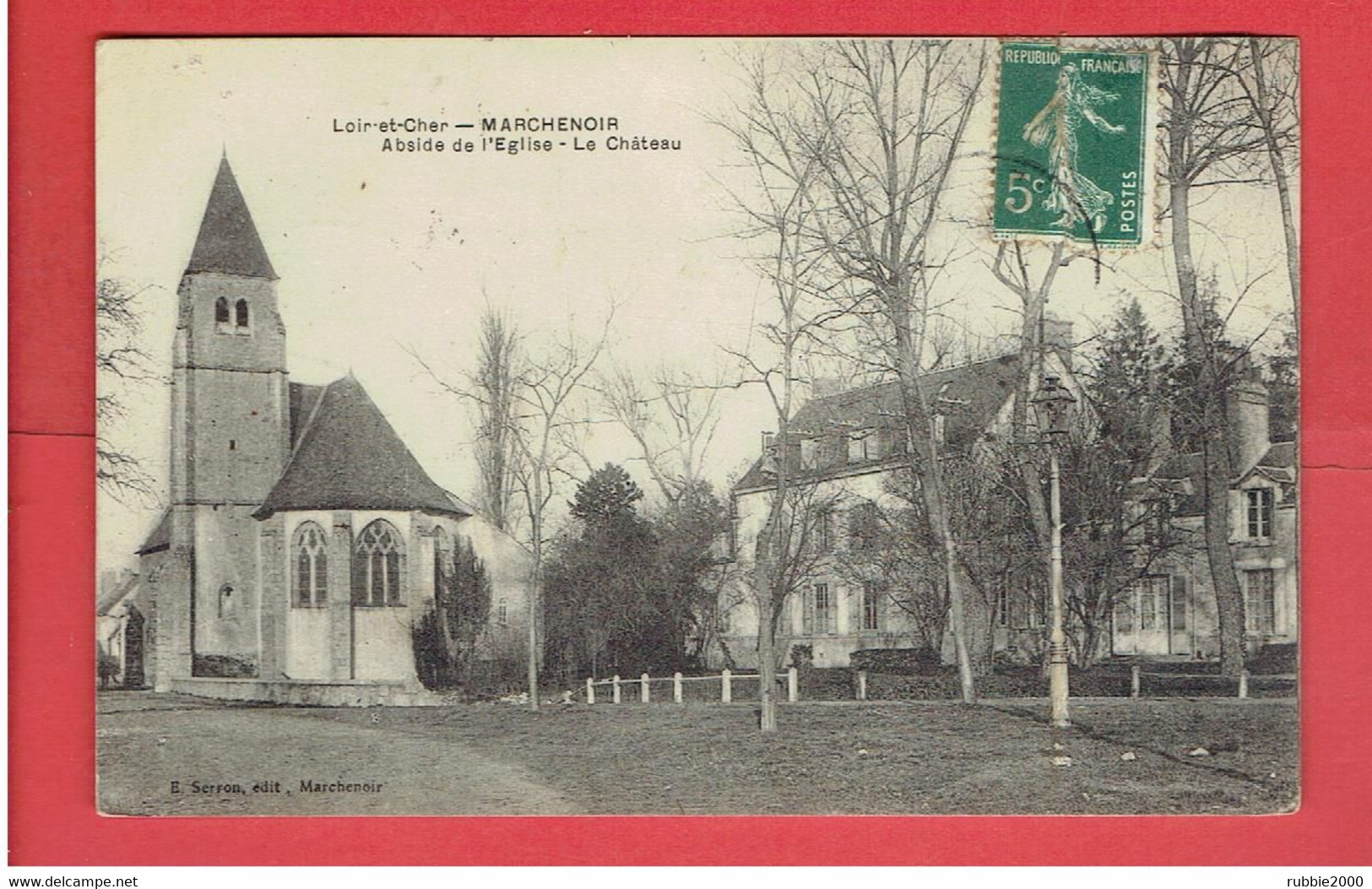 MARCHENOIR L EGLISE LE CHATEAU CACHET POSTAL BOITE MOBILE BM CARTE EN TRES BON ETAT - Marchenoir