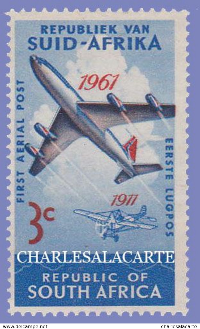 SOUTH AFRICA  1961  AIRMAIL SERVICE ANNIVERSARY  S.G. 220 U.M. - Nuovi